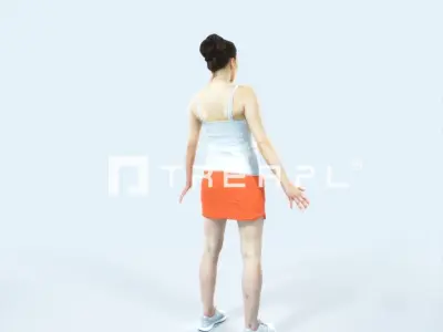 Dream D Animated Rigged Sports Woman Low-poly 3D model
