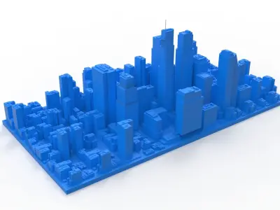 City Buildings and Blocks 3D model