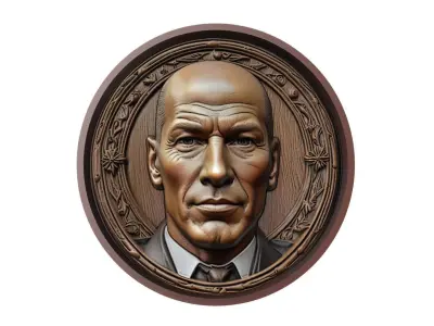 Zinedine Zidane Footballer Medallion 3D print model