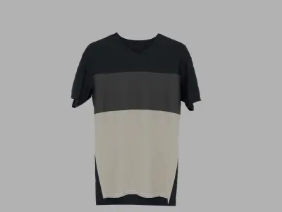 T-shirt v-neck mockup Low-poly 3D model