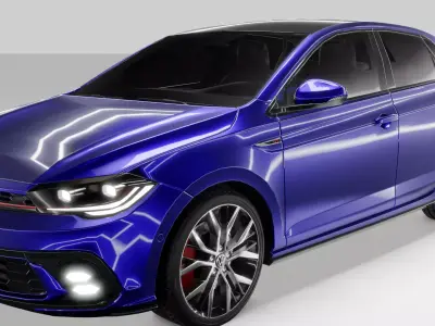 Volkswagen Polo GTI Low-poly 3D model