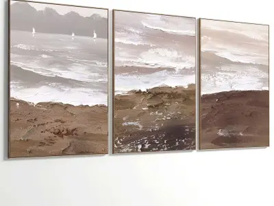 Abstract Painting Set of 3 pieces - No 27 Low-poly 3D model