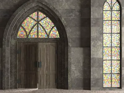 Medieval Door  Low-poly 3D model
