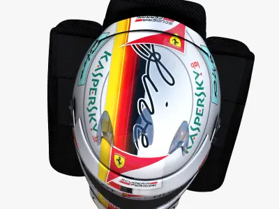 Vettel helmet 2017 Low-poly 3D model