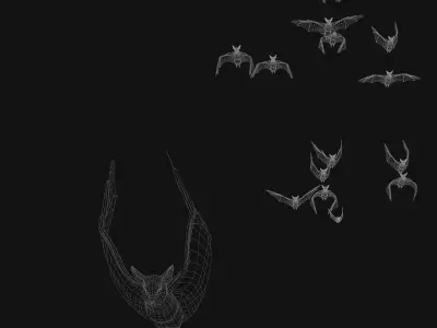 Bats Swarm Animation  Low-poly 3D model