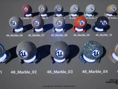 Optimized Marble World Aligned Materials 3D model