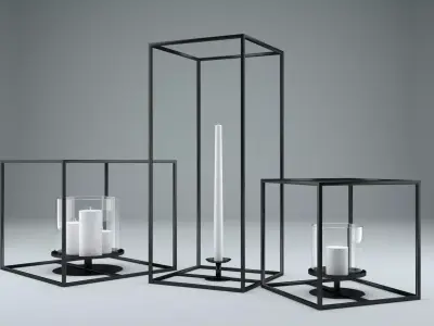 Cube Candle Holder Set 3D model