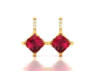 Women Earrings 3dm STL OBJ FBX Render Details 3D print model 2