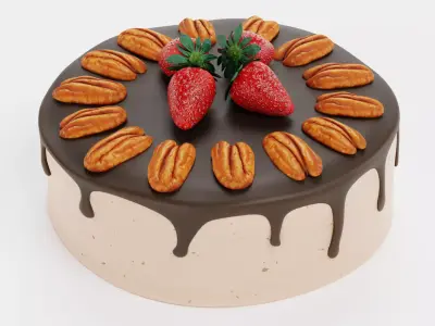- Cake V9 - Pecan Cake- 3D model