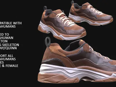 Sneakers 9 - All MH Bodies and UE5 Skeletons - Rigged Low-poly 3D model
