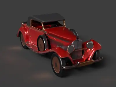 Red vintage car   3D model by aceimagedesign-1