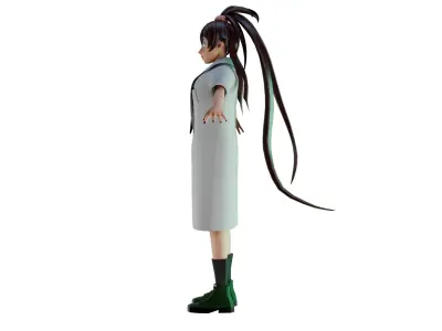 Cyber Tech Girl  Optimized 3D Character for Unreal  Unity Low-poly 3D model