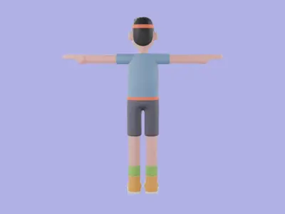 Stylized 3D Male Climber Character - Cartoon Rock Climber 3D model