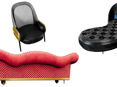 Living room furniture collection   3D model