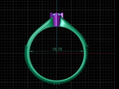 STL 3DM Print Ready Women Diamond Ring Lightweight Printable  3D print model 19