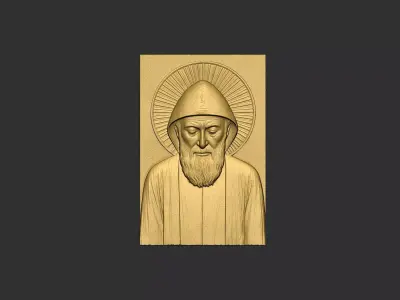 Saint Charbel Bas Relief 2 3D print model