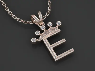E letter pendant 3D print model