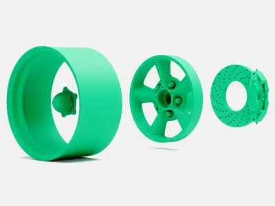 15x8 Torq Thrust D Wheel and Brake 3D print model