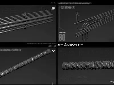 SCI-FI WIRES KITBASH PACK 3D model