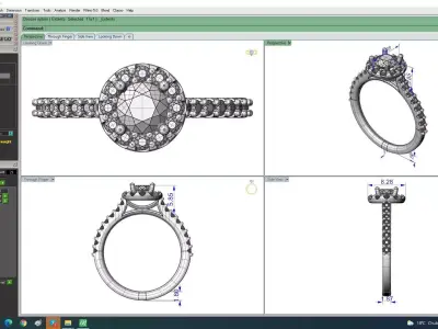 Classic Round Solitaire With Big Halo Engagement Ring 3dm 3D print model