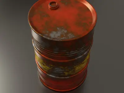 Rusted Oil Fuel Barrel Low-poly 3D model