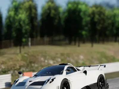 Race Track Automotive 3D Scene  3D Blender File 3D model