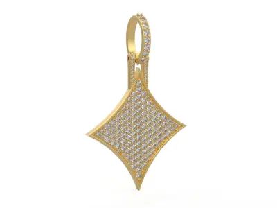 Model 1129 Playing Cards Diamonds Iced Out Pendant Large 40mm 3D print model
