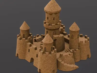 Sandcastle 3D Model Low-poly 3D model