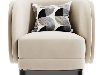 DOWNTON LUXURY ARMCHAIR Low-poly 3D model