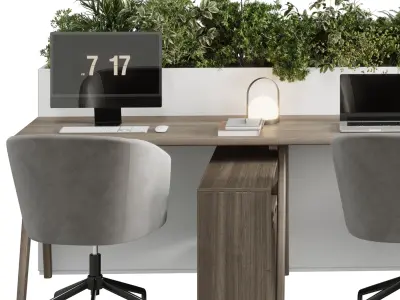 Workplace  office furniture - Employee desk 26 Low-poly 3D model