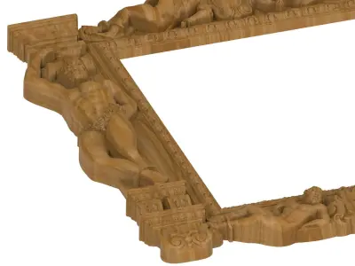 Carved picture frame STL 3D model 20