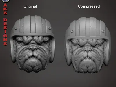 Bulldog Biker version 1 Bas relief for cnc 3D print model