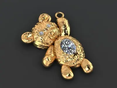 teddy pendant  3D print model