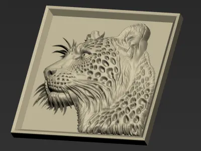 Leopard Head A50 3D print model