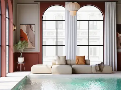 Photorealistic Interior Scene in 3Ds Max and Corona 3D model
