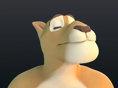 Stylized Lion Rigged Low-poly 3D model