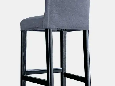 BERGMUND Bar stool with backrest 1 Low-poly 3D model