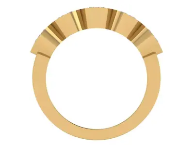 bezel set oval 5 stone ring  3D print model