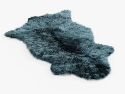 Bedside Sheepskin Rug 06 3D model