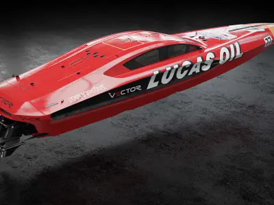 High Quality Vector V40R Lucas Oil offshore powerboat 3D model
