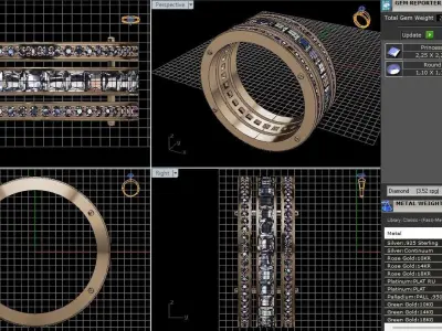 Ring with stones  Printing Model 3D print model 3D print model 3D print model