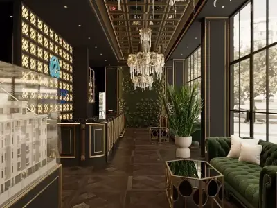 Classic Interior Luxury 3ds Max Corona Renderer Low-poly 3D model