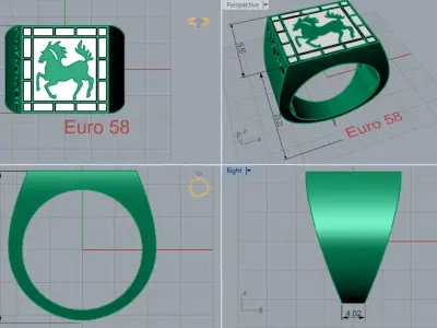 man porsche gold ring mr0019 3D print model