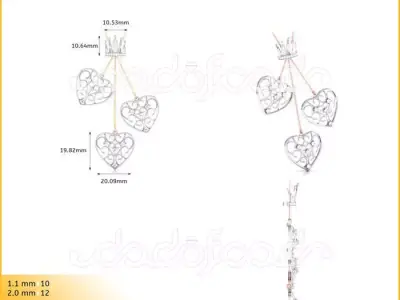 light weight yellow gold  diamond pendent -DOC-P8216 3D print model