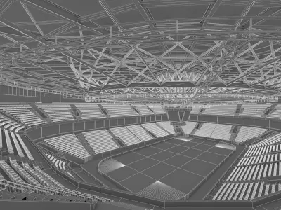 Winter Olympic Stadium 13000 seats Low-poly 3D model