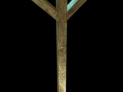 Low-Poly Game Ready Support Post Low-poly 3D model