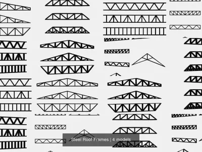 Steel Roof Frames 3D Model Collection