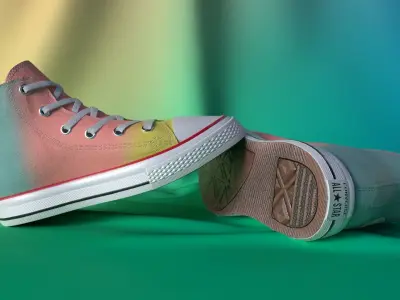 PBR Shoes Converse Color Rainbow Girls  Low-poly 3D model