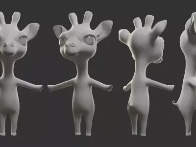 Cartoon Giraffe Low-poly 3D model order