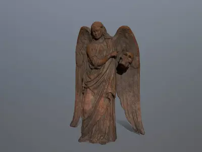 Angel Statue 03 Low-poly 3D model
